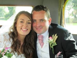 Hannah and Graham on their wedding day