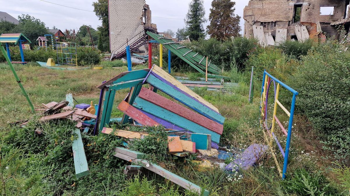 A destroyed playground 