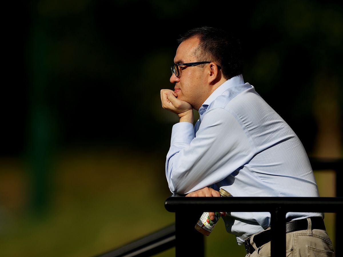 WOLVERHAMPTON, ENGLAND - SEPTEMBER 08: Jeff Shi, Executive Chairman of Wolverhampton Wanderers looks on during a Wolverhampton Wanderers Training Session at Sir Jack Hayward Training Ground on September 08, 2021 in Wolverhampton, England. (Photo by Jack Thomas - WWFC/Wolves via Getty Images).