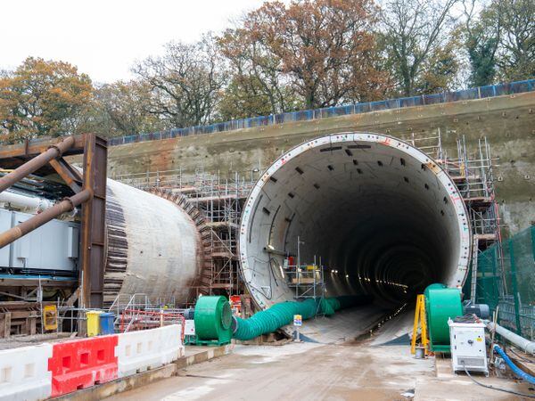 The end of a section of HS2 tunnelling near Southam in Warwickshire