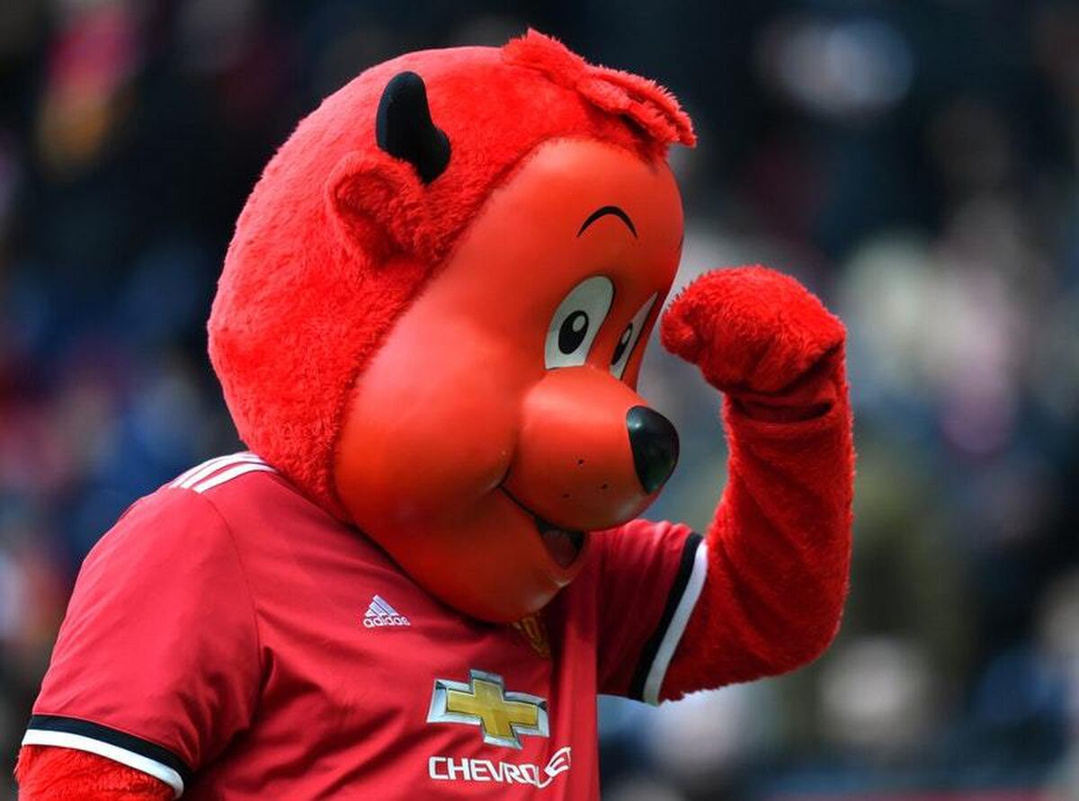 Manchester United mascot Fred the Red hit with drink after ...
