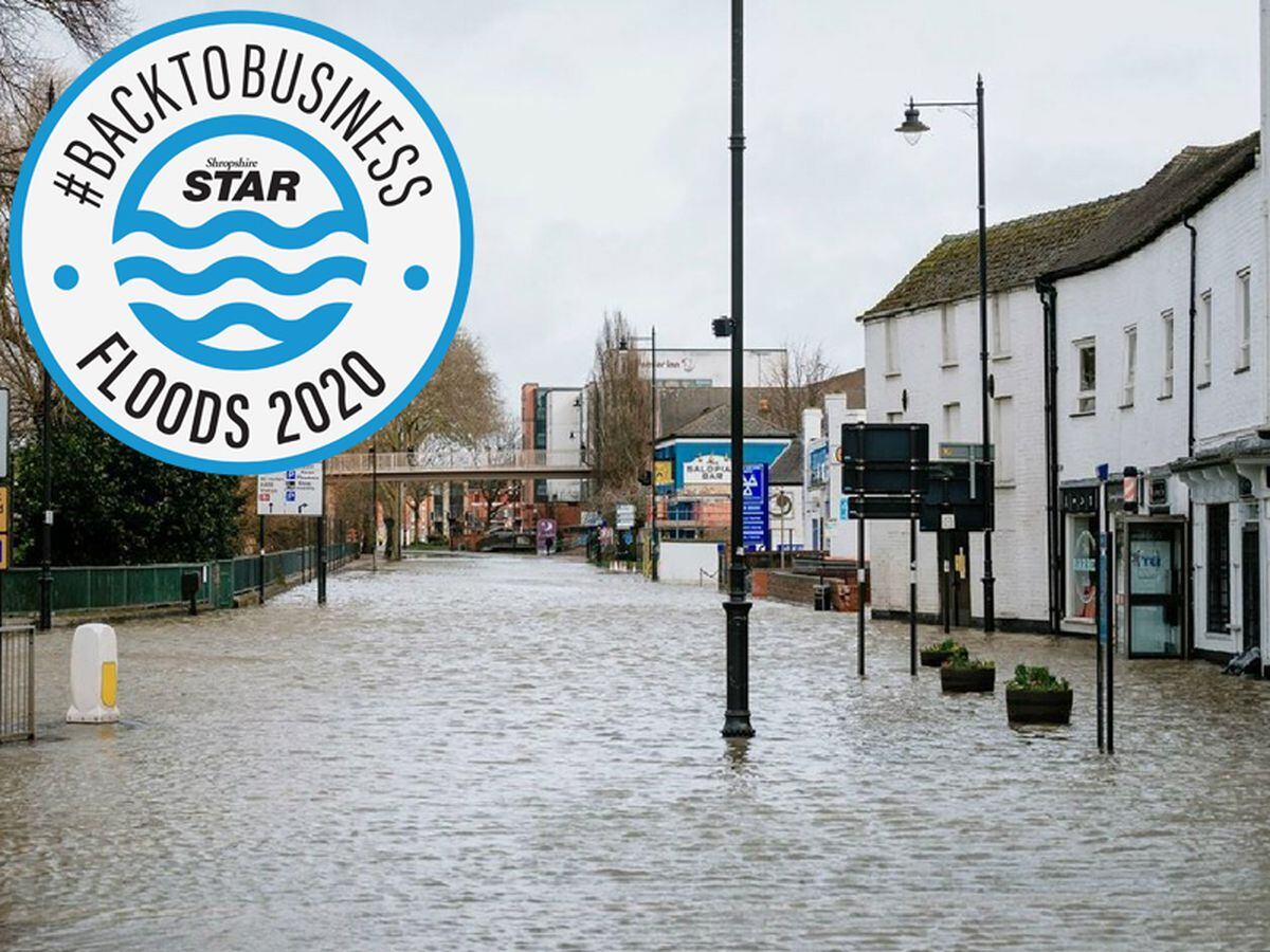 The floods closed major routes into Shrewsbury town centre