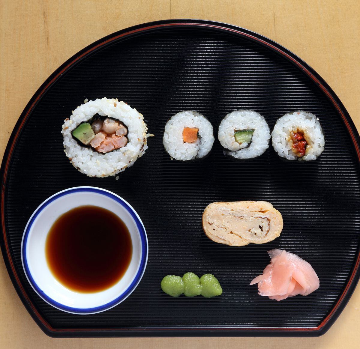 Roll with it – a freshly-prepared plate of sushi 