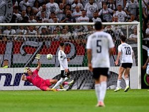 Legia Warsaw's Ernest Muci scores their side's second goal of the game during the UEFA Europa Conference League Group E match at the Stadion Wojska Polskiego, Warsaw. Picture date: Thursday September 21, 2023. PA Photo. See PA story SOCCER Villa. Photo credit should read: Rafal Oleksiewicz/PA Wire..RESTRICTIONS: Use subject to restrictions. Editorial use only, no commercial use without prior consent from rights holder....