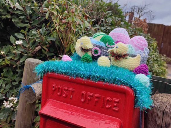 The postbox topper sprang up just in time for Easter