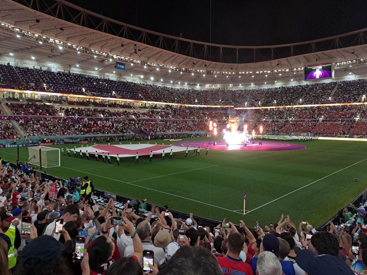 Fireworks and a light show took place before kick off