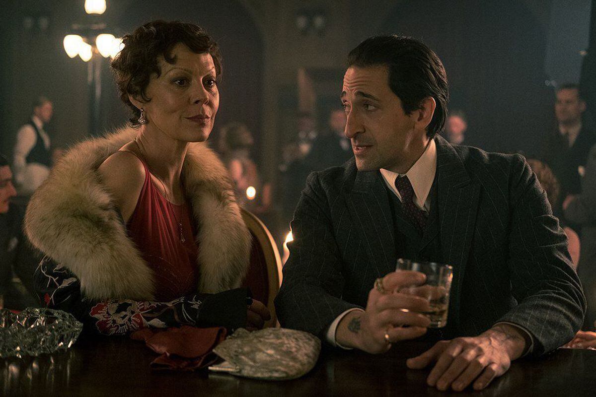 Aunt Polly, played by Helen McCrory, and Adrien Brody in the hit show. Picture: Robert Viglasky
