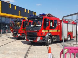 Two fire engines were seen outside Wolverhampton Station