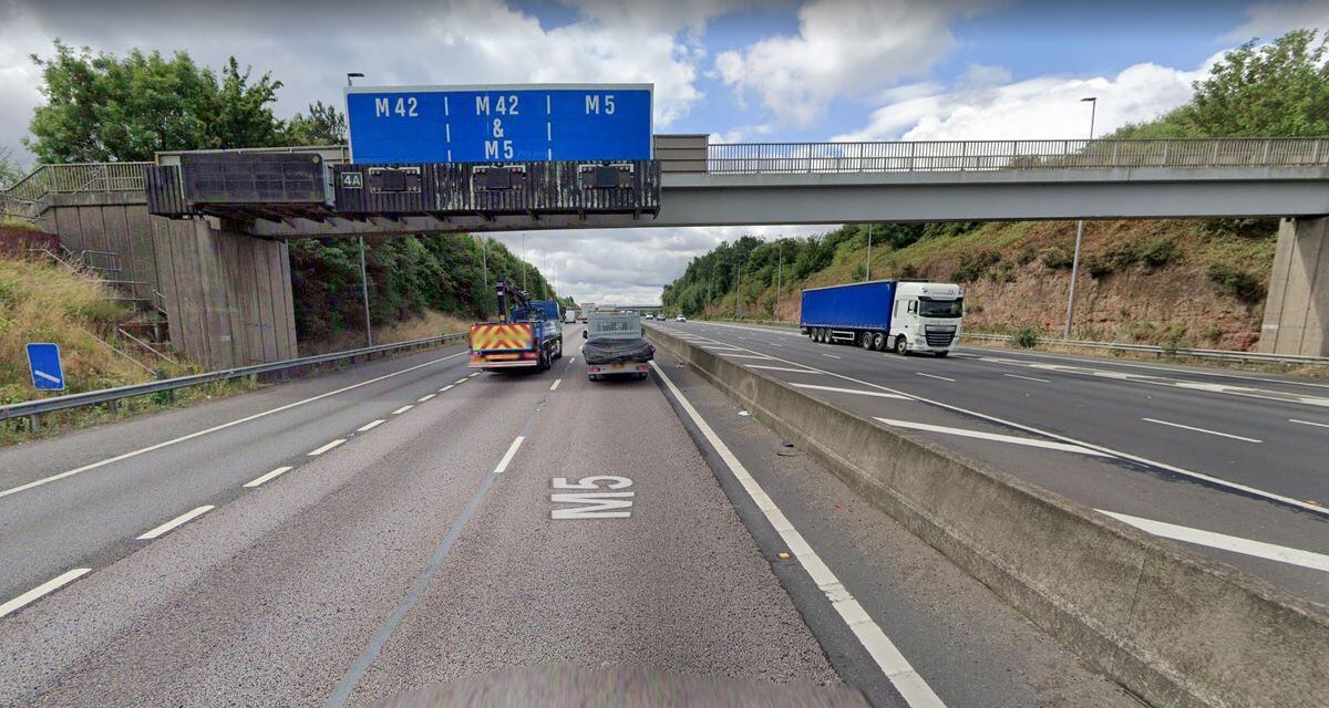 The M5 section between Junctions 4a and 6 ranked 7th on the list. Photo: Google Street Map