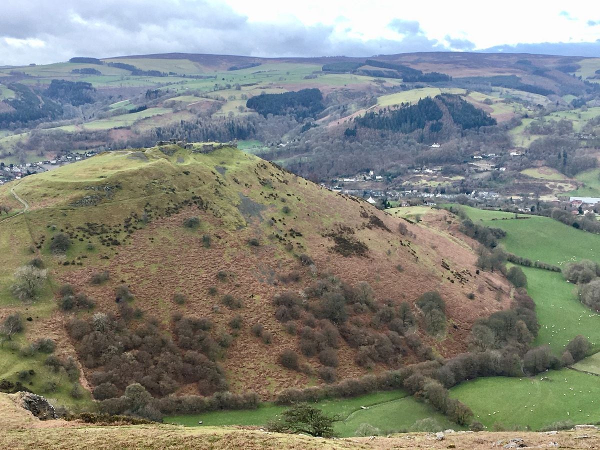 The Dee Valley with Dinas Bran and Llangollen town