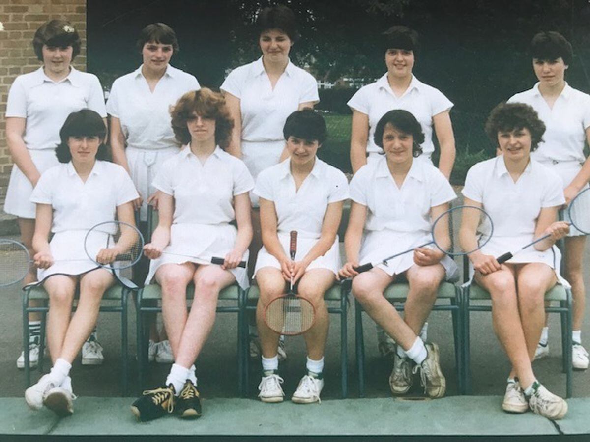 The Priory badminton team of 1982