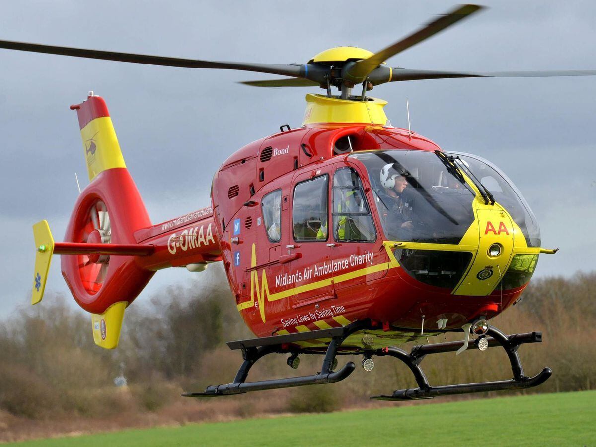 The air ambulance was called to the scene of the single vehicle RTC, but later stood down
