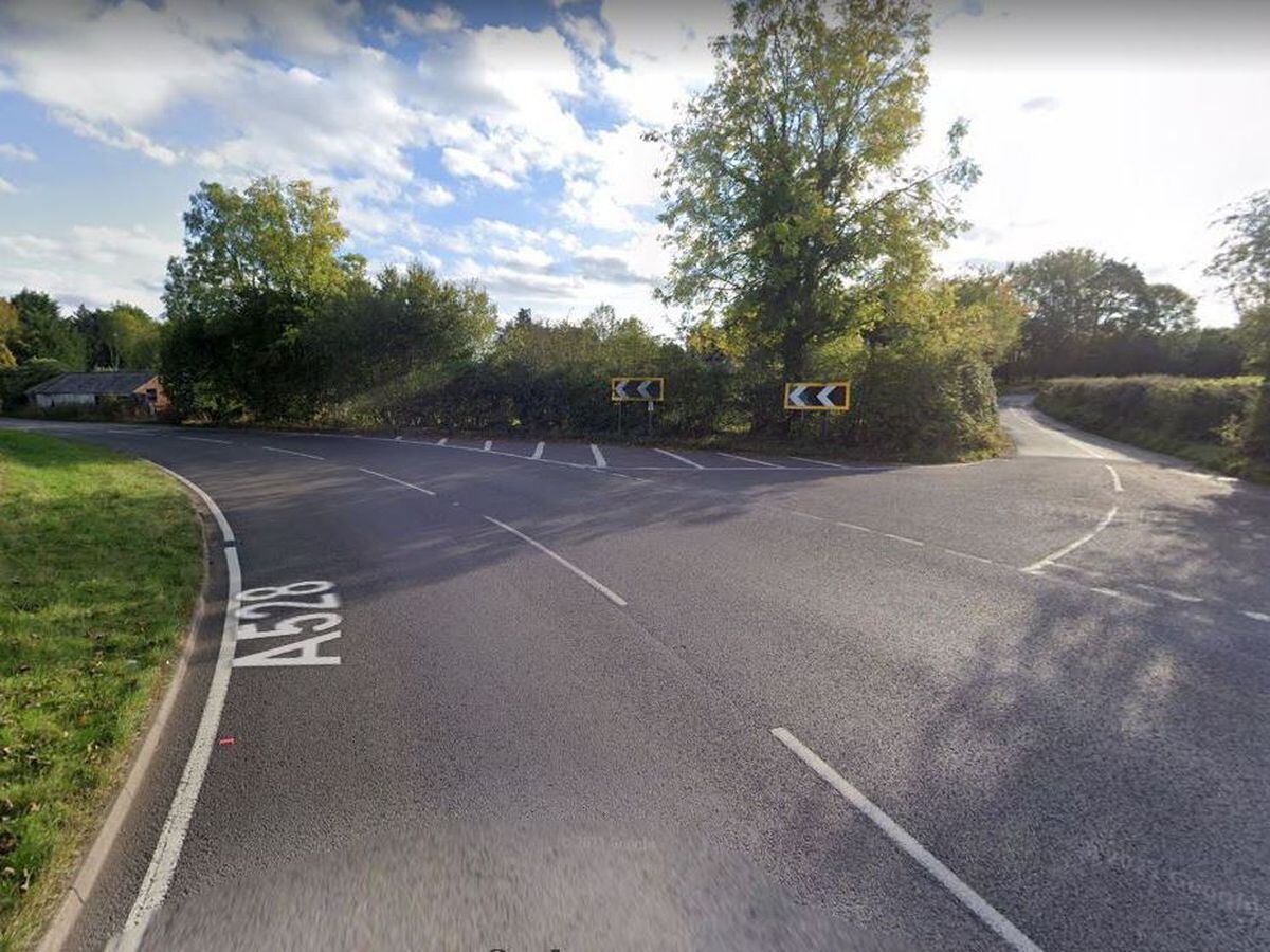 The junction on the A528 where the crash happened. Photo: Google
