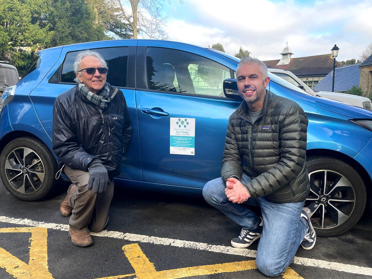 Robin Coates, co-founder of Malvern Hills Community Car Club, with Councillor Daniel Walton, portfolio holder for economic development and tourism at Malvern Hills District Council.