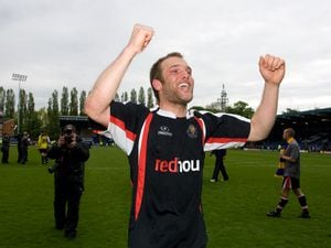 Neil Ashton celebrates a play off semi final win
