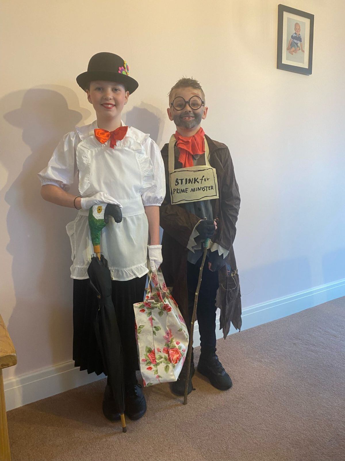 Grace and Max Price as Mary Poppins and Mr Stink