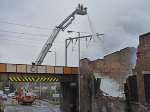 The fire broke out next to the railway in Wolverhampton