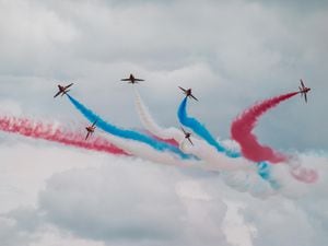 LAST WOLVERHAMPTON COPYRIGHT SHROPSHIRE STAR EXPRESS & STAR JAMIE RICKETTS 09/06/2019 - Royal Air Force Cosford Air Show 2019. In Picture: RAF Red Arrows.