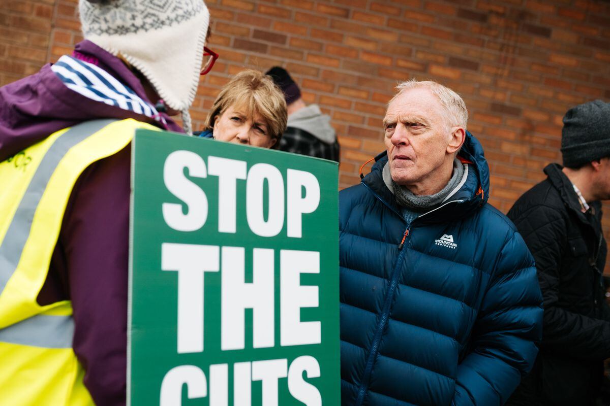 Former Radio Shropshire presenter Eric Smith joined BBC staff on the picket line to show solidarity.