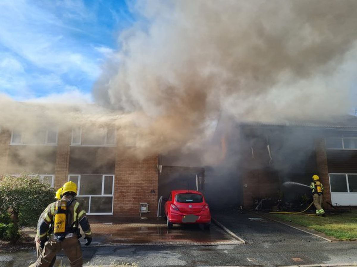 The scene of the blaze. Photo: Hereford & Worcester Fire and Rescue Service.