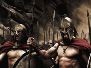 Gerard Butler leading the charge as Leonidas in Zack Snyder's 300