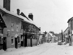 Brrr... Church Street, Bishop's Castle, in the winter of 1964 or 1965.