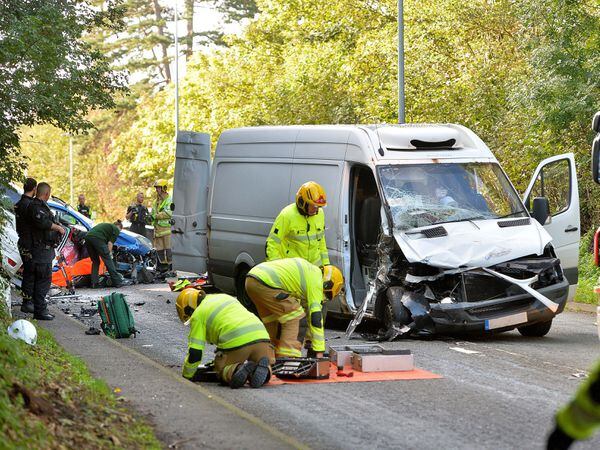 The crash involved a van and two cars