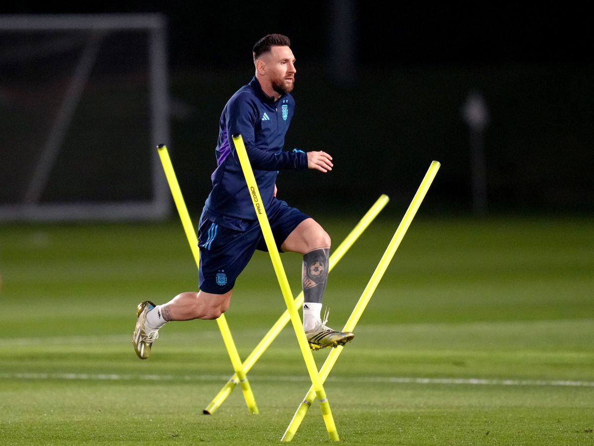 Argentina’s Lionel Messi during a training session on Monday