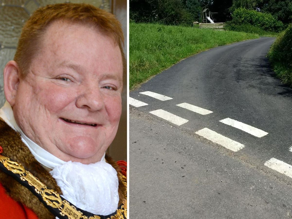 Where new road meets old road near Councillor Vince Hunt's home