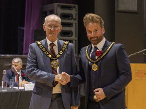 Telford & Wrekin’s new mayor councillor Arnold England (left) and deputy mayor councillor Ian Preece