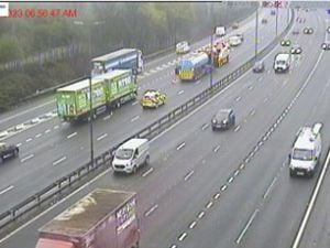 The broken down lorry on the M6. Photo: National Highways