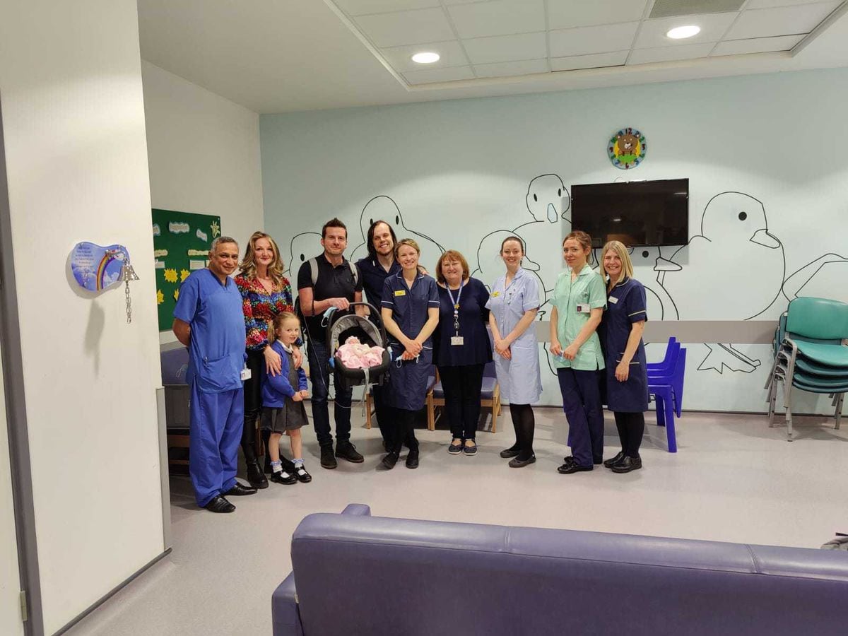 The family with the team at Princess Royal Hospital