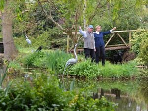 Getting ready to open their garden at The Leasowes, Cound, are Robert and Tricia Bland.