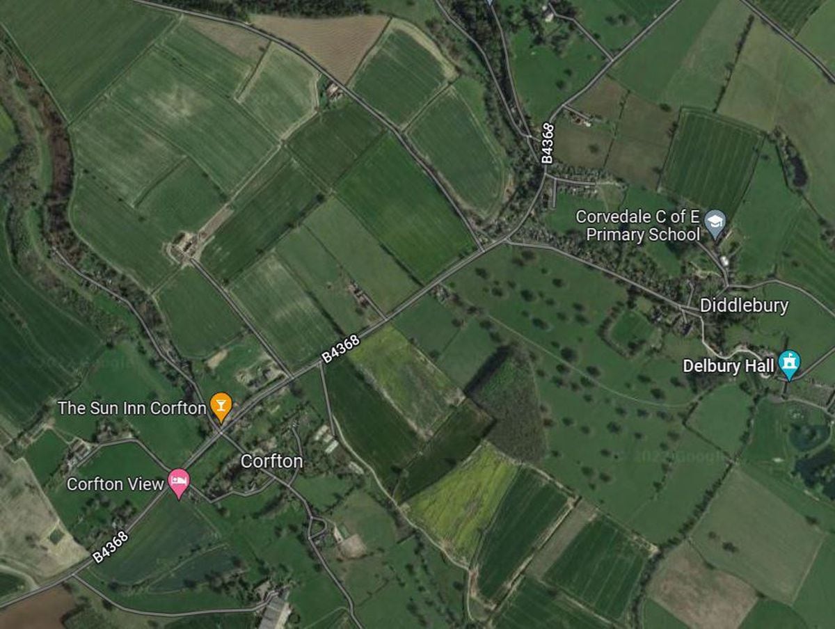 The man died on the B4368 near Corfton and Diddlebury. Photo: Google