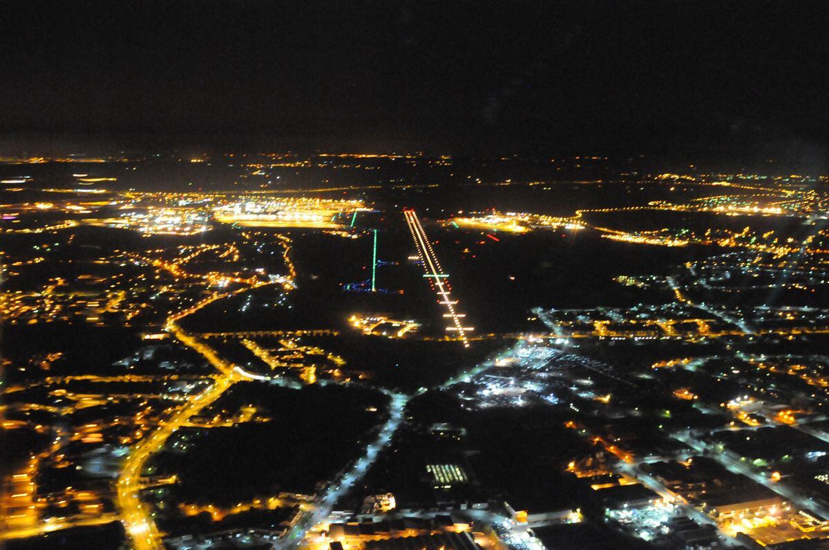 NIGHT AERIAL POLICE IMAGE BIRMINGHAM  AIRPORT