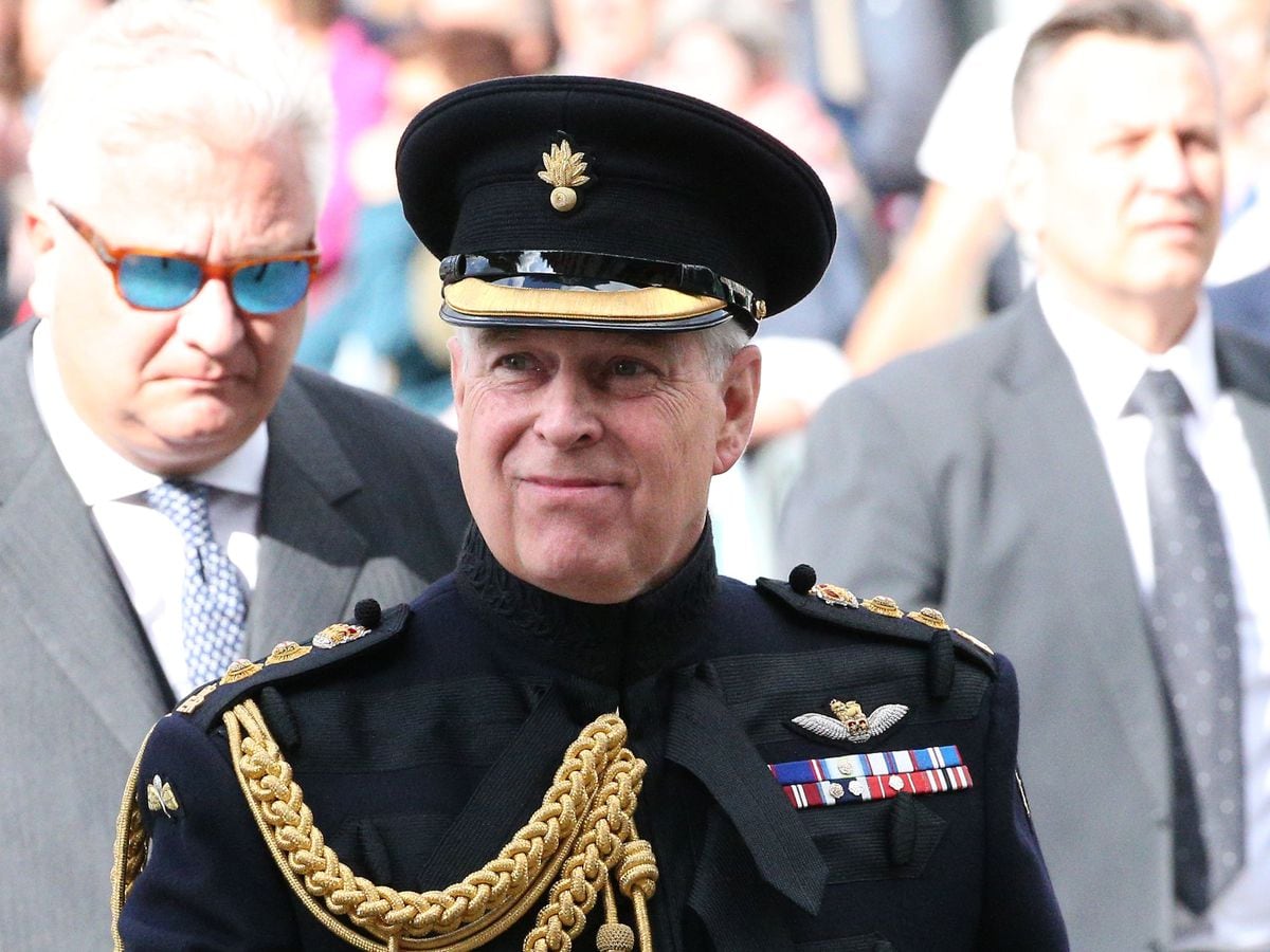 File photo dated 7/9/2019 of the Duke of York, in his role as colonel of the Grenadier Guards, at a memorial in Bruges to mark the 75th Anniversary of the liberation of the Belgian town