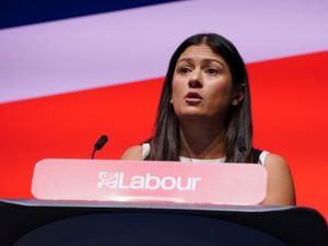 Shadow communities secretary Lisa Nandy speaking at the Labour Party conference in Liverpool