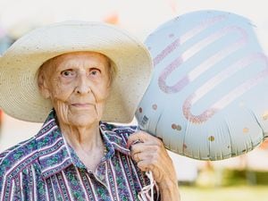 Margaret 'Peggy' Newnes celebrating her 100th birthday