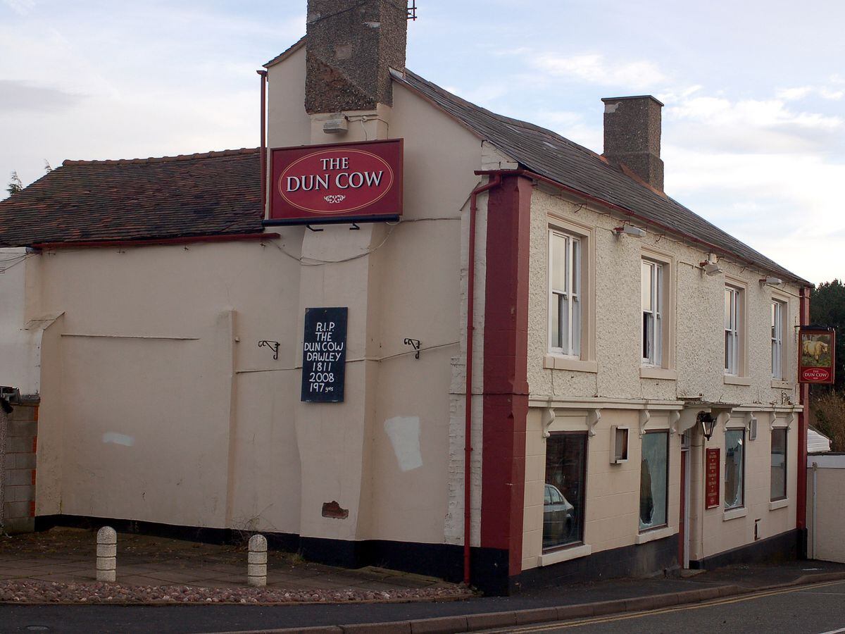 The Dun Cow pub at Dawley, pictured in 2009 shortly before demolition