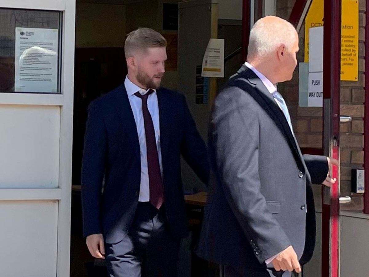 Charlie Thompson, a police constable with Essex Police, leaving Basildon Magistrates' Court