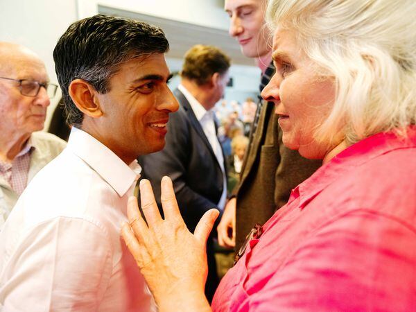 Rishi Sunak being quizzed at a meeting in Shropshire during the Conservative Party leadership contest