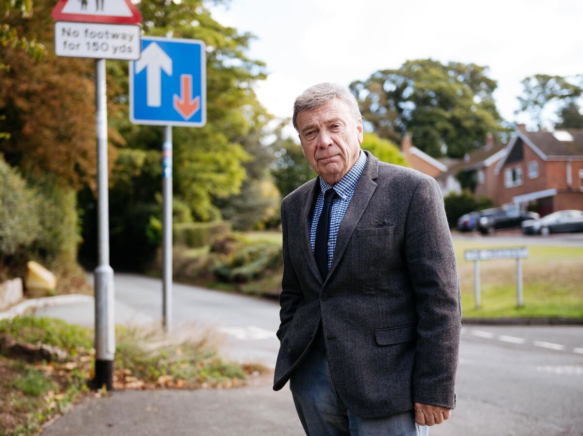 Cllr Andrew Eade is concerned about a stretch of road in Church Aston near Newport.  