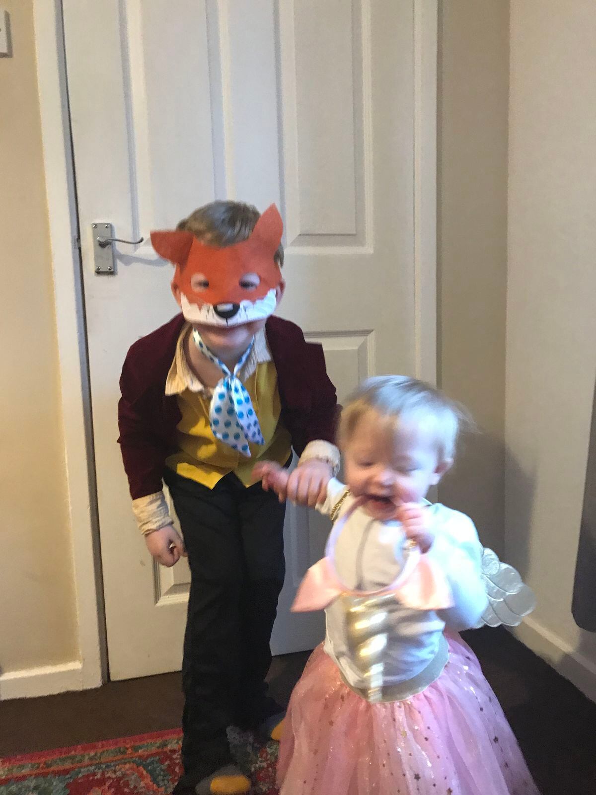 Jai, aged 5 as Fantastic Mr Fox and Amelia aged 11 months as a Fairy from That's Not My Fairy