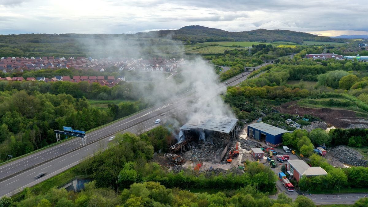 Smoke pouring from the site in Ketley. Photo: Sam Bagnall
