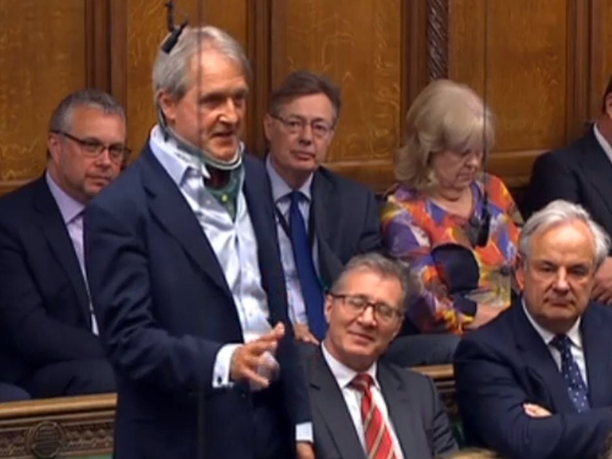 Owen Paterson back in the House of Commons today. Pic: parliamentlive.tv