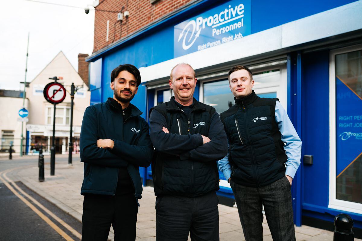 Staff at Proactive Personnel, were the first business to relocate ahead of the plans. Pictured: Jay Chata, Andy Wardroper and James McGuinn 