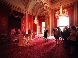 The Throne Room at Buckingham Palace during a preview to its opening to the public