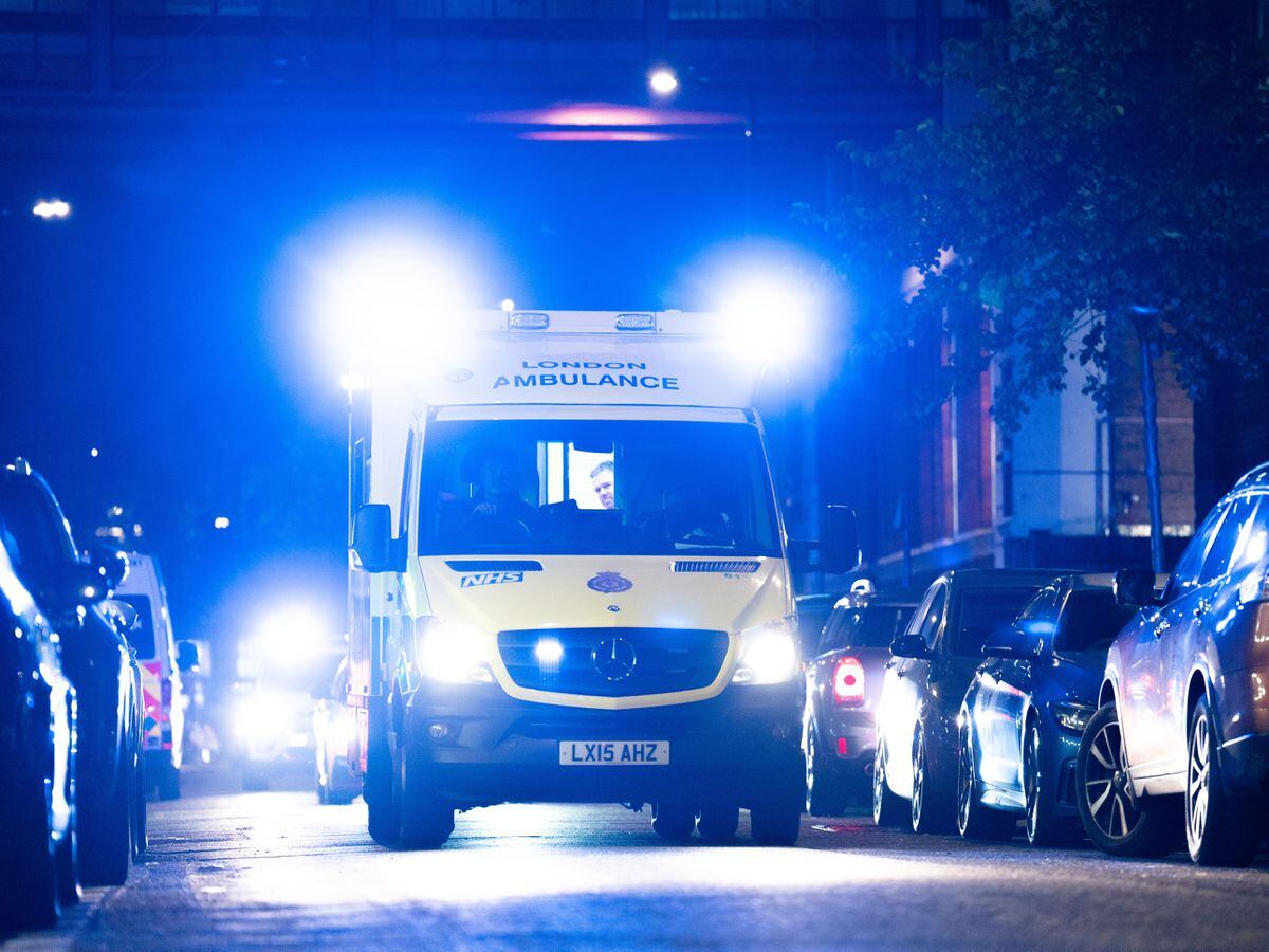 An ambulance arrives at a hospital