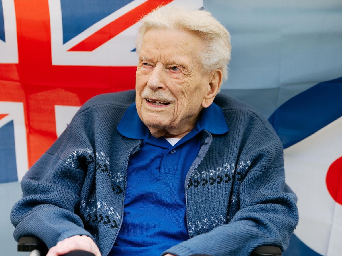 Former RAF pilot Charles Hastings-Winch who celebrated his 101st birthday at Elmhurst Care Home in Whitchurch