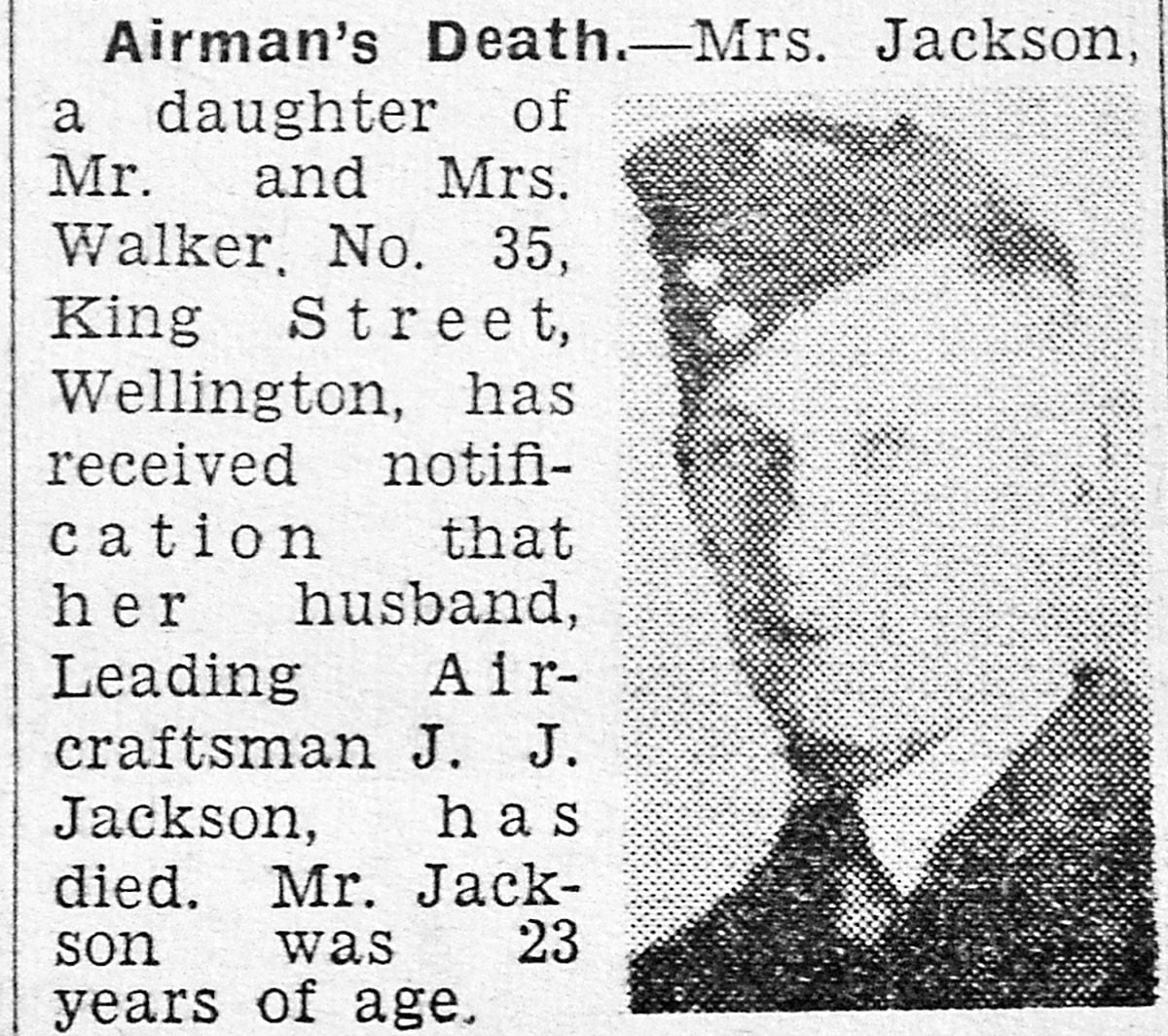 How John Jackson's death was reported.